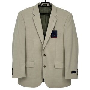 NEW Saddlebred Mens 46 Regular LT Beige Two Button Blazer Sport Coat Jacket - CJ